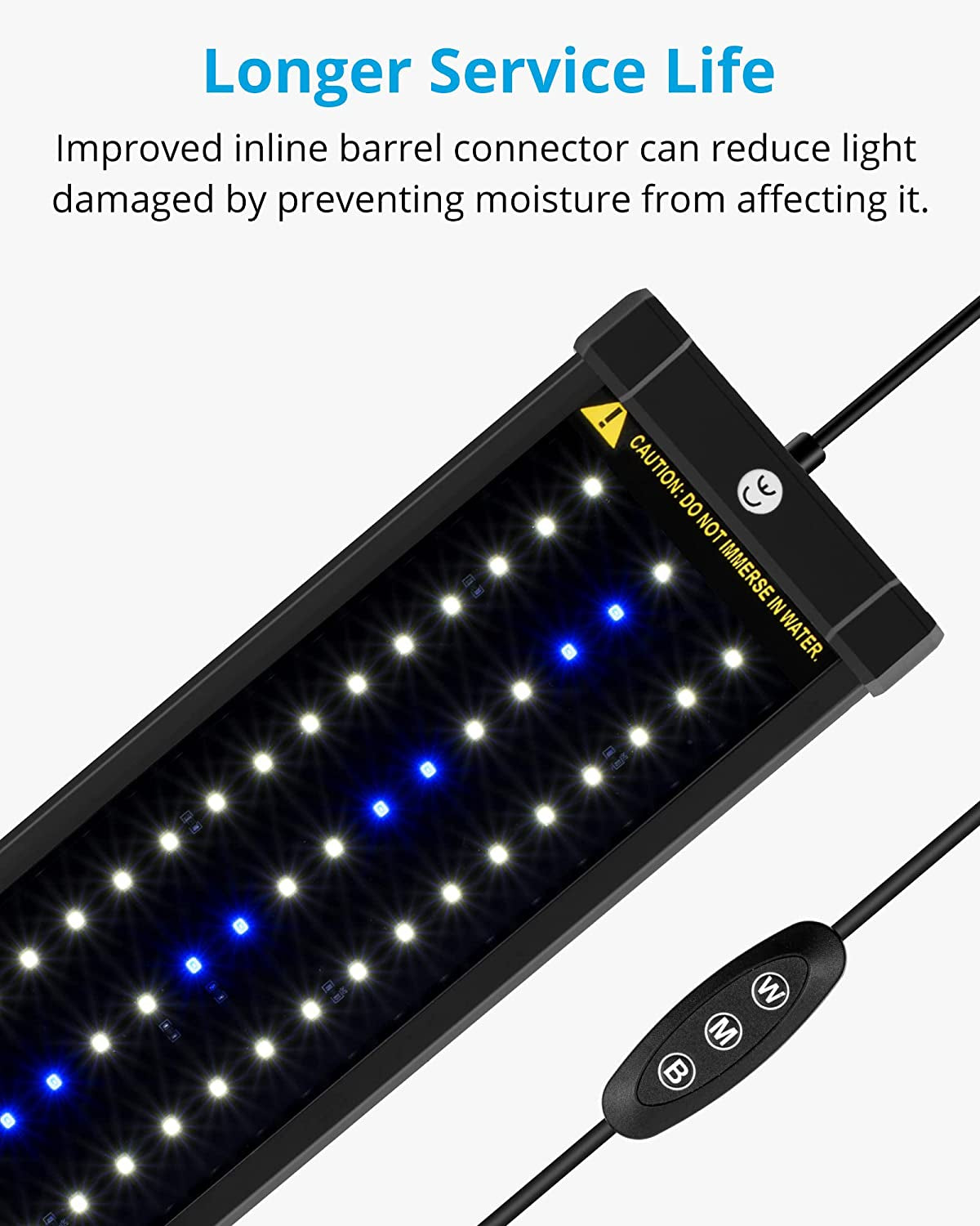 Classicled Aquarium Light, Fish Tank Light with Extendable Brackets, White and Blue Leds, Size 12 to 18 Inch, 6 Watts