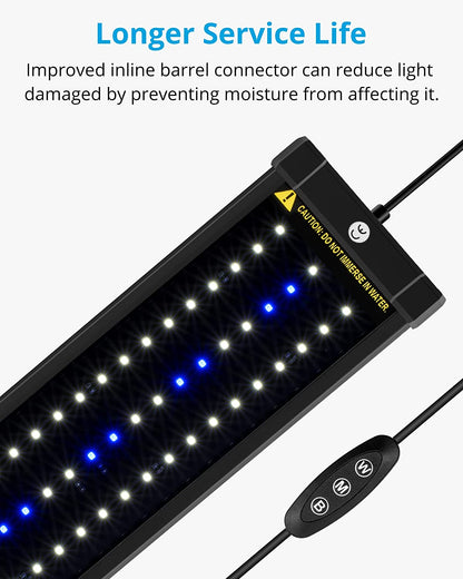 Classicled Aquarium Light, Fish Tank Light with Extendable Brackets, White and Blue Leds, Size 12 to 18 Inch, 6 Watts